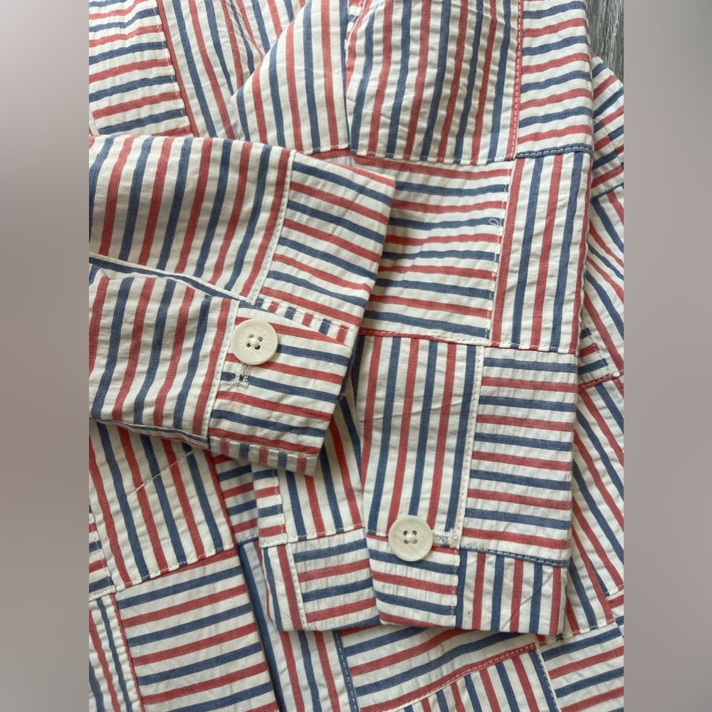 Talbots Patchwork Striped Blazer Jacket Seersucke… - image 6